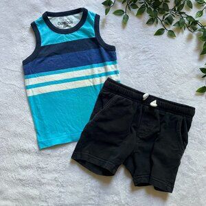 OshKosh B’gosh Tank and Carter’s Shorts Set 24M Cotton GUC Toddler